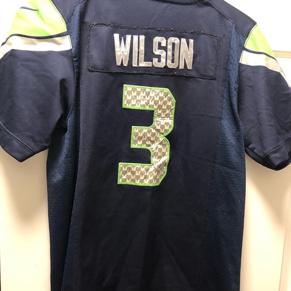 Nike On Field NFL Authentic Seattle Seahawks #3 Wilson Women's  Blue Jersey Sz M - Picture 5 of 12